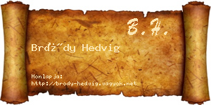 Bródy Hedvig névjegykártya
